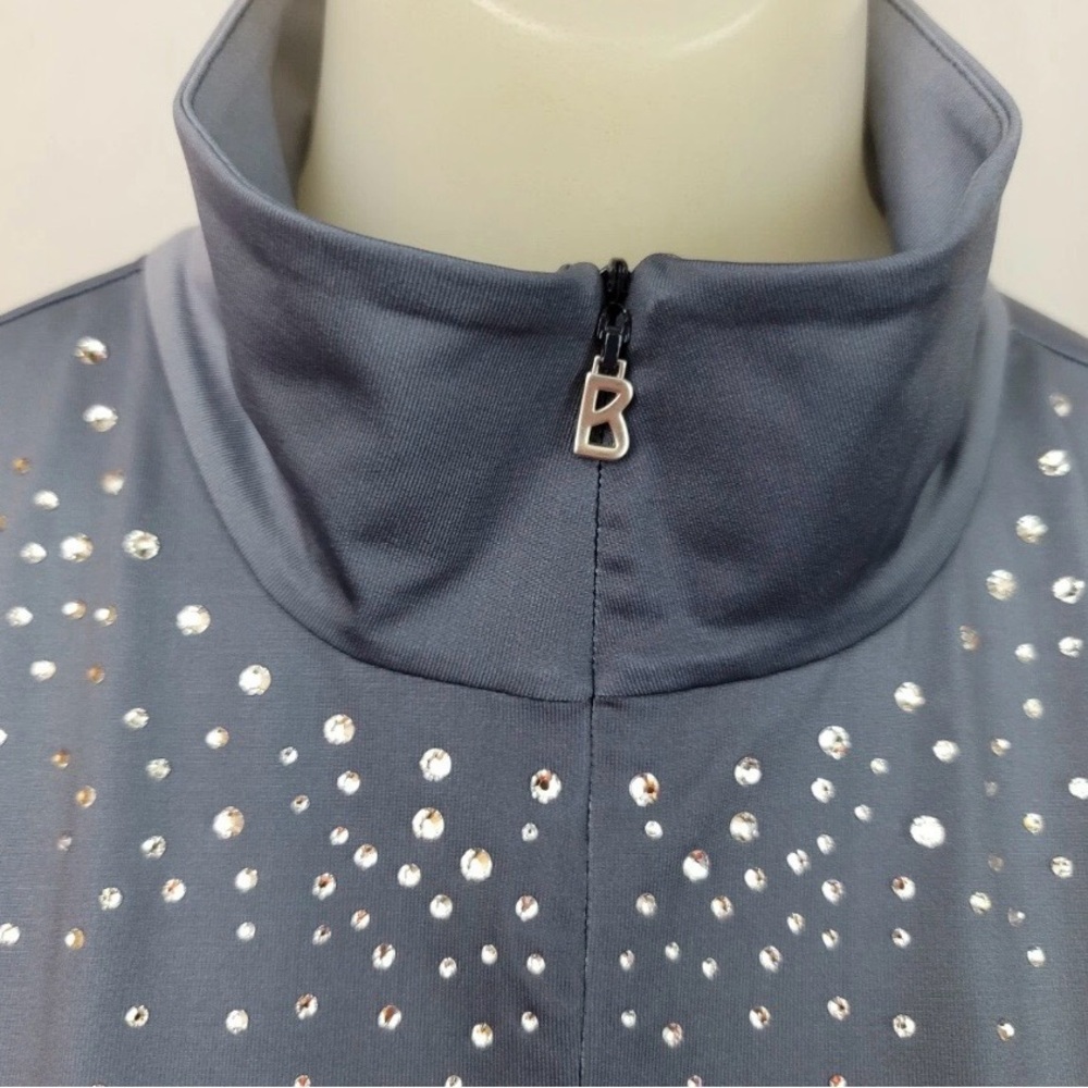 Bogner Grey Ombré Rhinestone 1/4 zip pullover - Picture 3 of 9